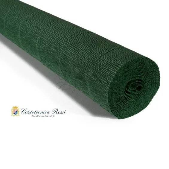 Trygg betalning Cartotecnica Rossi kräppapper 561 – skogsgrön, 180 g rulle (144 g/m²) à 50×250 cm