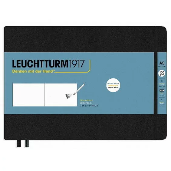 Beställ idag Leuchtturm1917 Sketchbook A5 Landscape Black