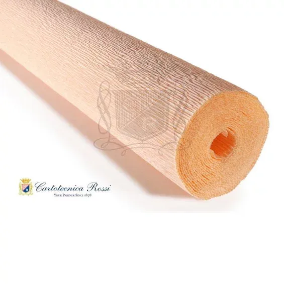 Cartotecnica Rossi kräppapper 17A5 – laxrosa, 180 g rulle (144 g/m²) à 50×250 cm Premium