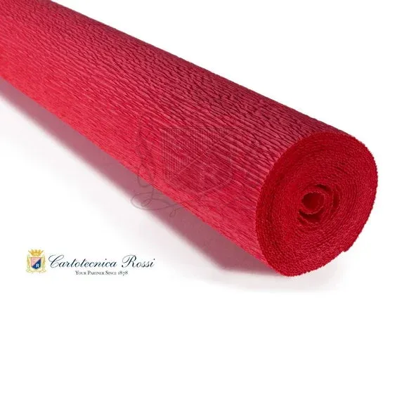 Cartotecnica Rossi kräppapper 580 – ljusröd, 180 g rulle (144 g/m²) à 50×250 cm Trygg betalning