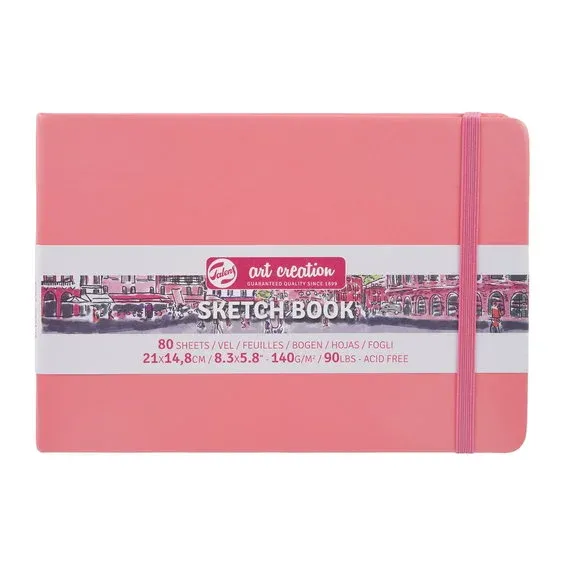 Sista chansen Royal Talens Art Creation Sketch skissbok 21x14,8 cm, korallrosa omslag – 140 g/m², 80 ark