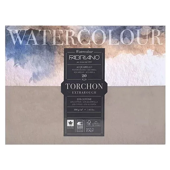 Lägg i varukorgen Fabriano Watercolour akvarellblock GT 23×30 cm, 20 ark, 300 g/m²