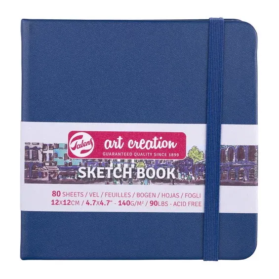 Royal Talens Art Creation Sketch skissbok 12×12 cm, blått omslag – 140 g/m², 80 ark Fri frakt