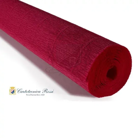 Rea Cartotecnica Rossi kräppapper 586 – ljus vinröd, 180 g rulle (144 g/m²) à 50×250 cm
