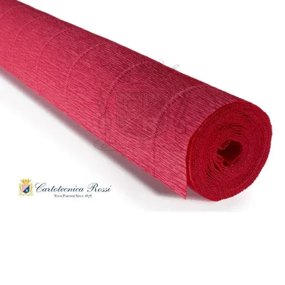 Extra rabatt Cartotecnica Rossi kräppapper 17A6 – röd, 180 g rulle (144 g/m²) à 50×250 cm