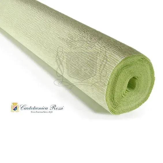 Endast idag Cartotecnica Rossi kräppapper 566 – ljusgrön, 180 g rulle (144 g/m²) à 50×250 cm