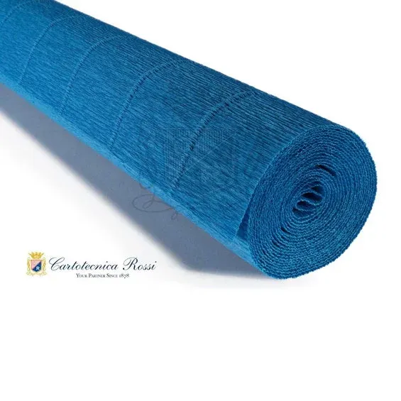 Cartotecnica Rossi kräppapper 557 – klarblå, 180 g rulle (144 g/m²) à 50×250 cm Rabatter