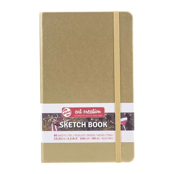 Nyhet Royal Talens Art Creation Sketch skissbok 13×21 cm, guldigt omslag – 140 g/m², 80 ark