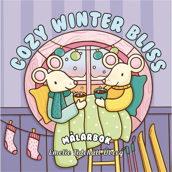 Målarbok Cozy Winter Bliss, färglägg 40 vintermysiga motiv! 25×25 cm Beställ nu
