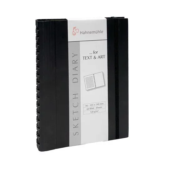 Hahnemühle Sketch Diary, spiralbunden skissdagbok, A6, 60 sidor, 120 g/m² Erbjudande