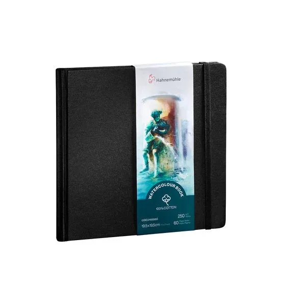 Hahnemühle akvarellbok i pocketformat 19,5×19,5 cm – 100% bomull, 250 grams ytvikt Begränsat antal