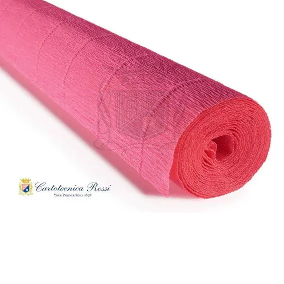 Premium Cartotecnica Rossi kräppapper 551 – neonrosa, 180 g rulle (144 g/m²) à 50×250 cm