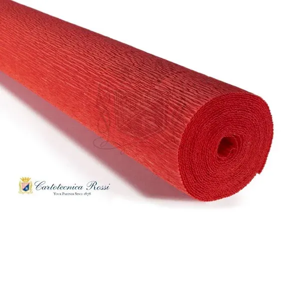 Cartotecnica Rossi kräppapper 618 – tomatröd, 180 g rulle (144 g/m²) à 50×250 cm Snabb leverans