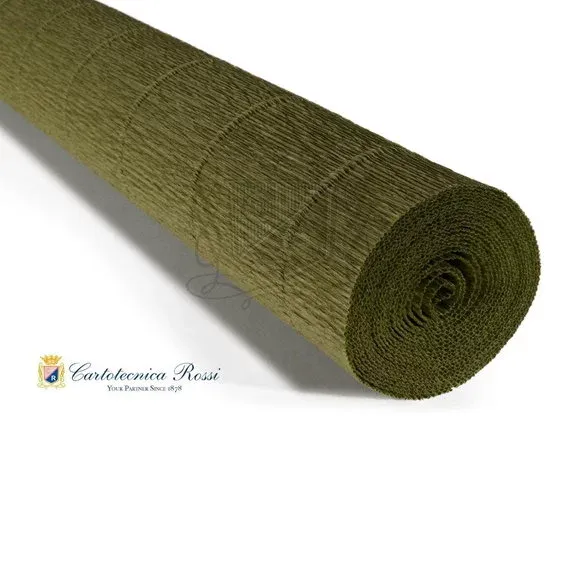 Sänkt pris Cartotecnica Rossi kräppapper 17A8 – mossgrön, 180 g rulle (144 g/m²) à 50×250 cm