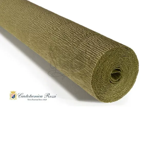 Cartotecnica Rossi kräppapper 612 – ljus olivgrön, 180 g rulle (144 g/m²) à 50×250 cm Endast denna vecka