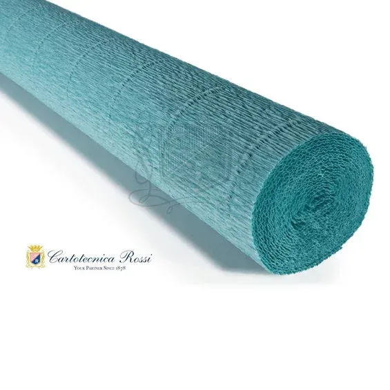 Erbjudandepris Cartotecnica Rossi kräppapper 17E3 – turkosblå, 180 g rulle (144 g/m²) à 50×250 cm