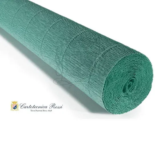 Cartotecnica Rossi kräppapper 17E4 – turkos, 180 g rulle (144 g/m²) à 50×250 cm Kundfavorit
