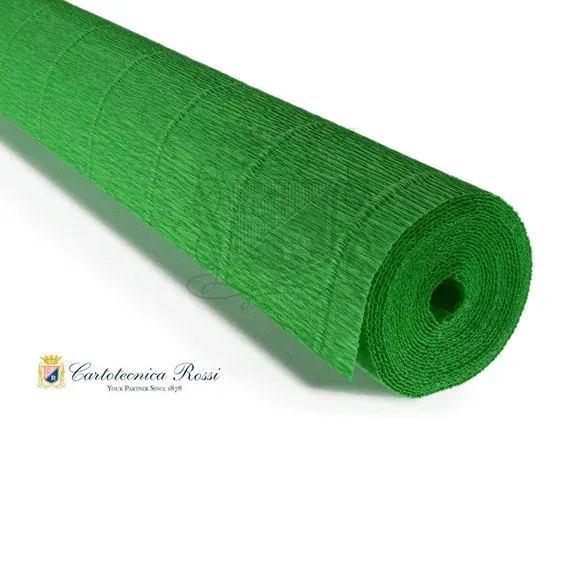 Populär Cartotecnica Rossi kräppapper 563 – bladgrön, 180 g rulle (144 g/m²) à 50×250 cm