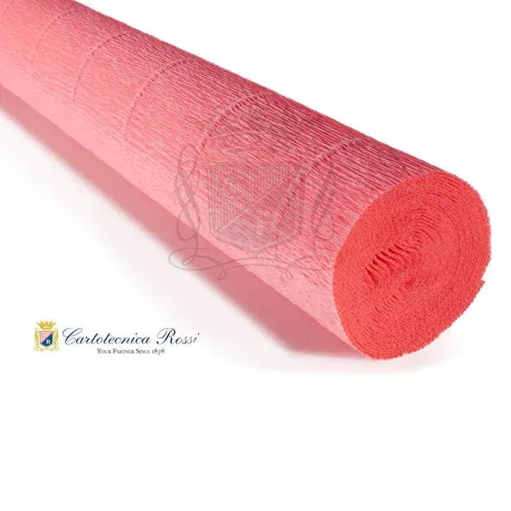 Erbjudande Cartotecnica Rossi kräppapper 601 – skarp laxrosa, 180 g rulle (144 g/m²) à 50×250 cm