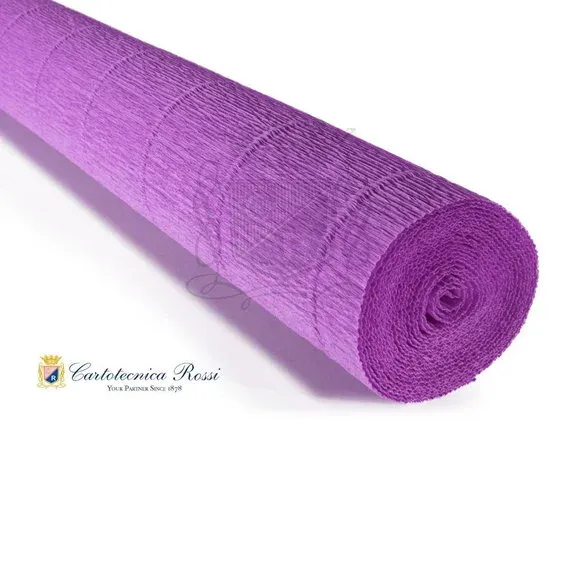 Säker betalning Cartotecnica Rossi kräppapper 590 – mellanlila, 180 g rulle (144 g/m²) à 50×250 cm
