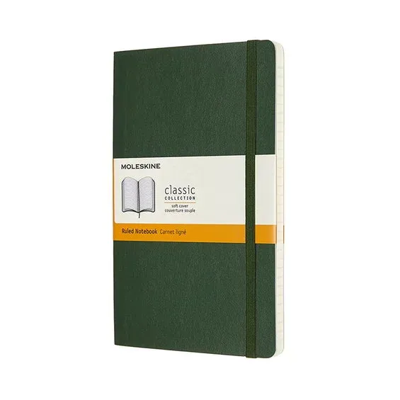 Sista chansen Moleskine Classic Notebook Large (13×21 cm), grön mjuk pärm – 240 linjerade sidor
