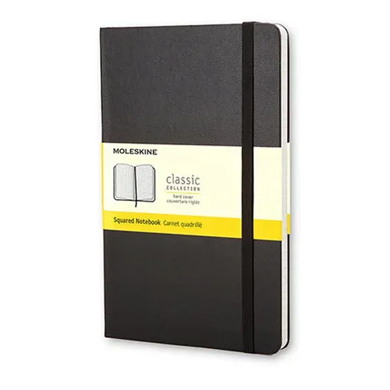 Säker betalning Moleskine Classic Notebook Pocket (9×14 cm), svart hård pärm – 192 rutade sidor