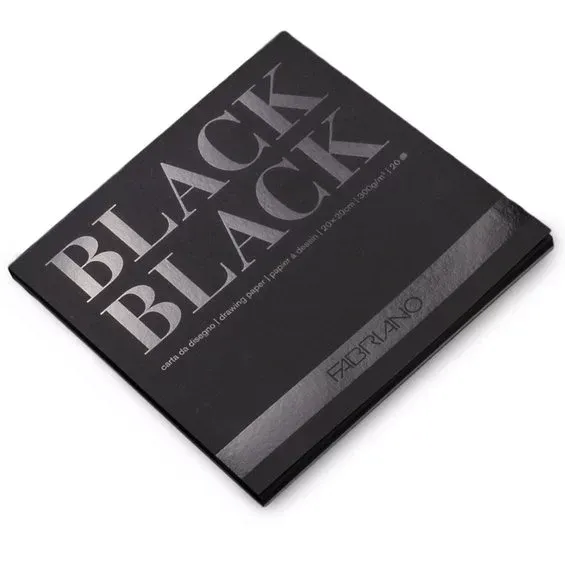 Fri frakt Fabriano ritblock med svarta ark 20x20 cm, 20 ark, 300 grams ytvikt