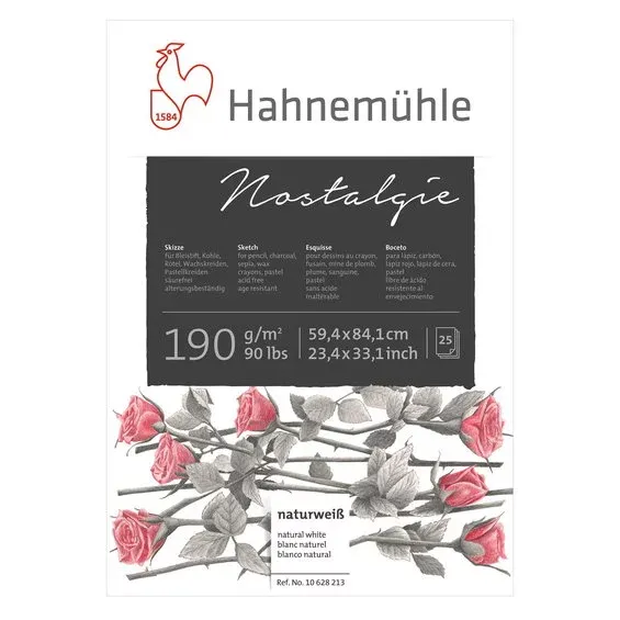 Expressleverans Hahnemühle Nostalgie skissblock A1 (594×841 mm), 25 ark, 190 g/m²
