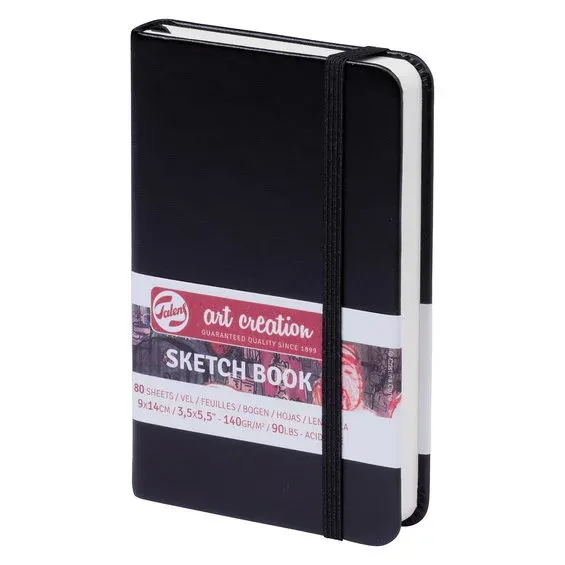 Outlet Royal Talens Art Creation Sketch skissbok 9x14 cm, svart omslag – 140 g/m², 80 ark