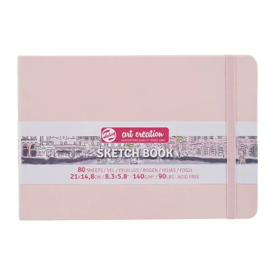 Lågt pris Royal Talens Art Creation Sketch skissbok 21x14,8 cm, rosa omslag – 140 g/m², 80 ark