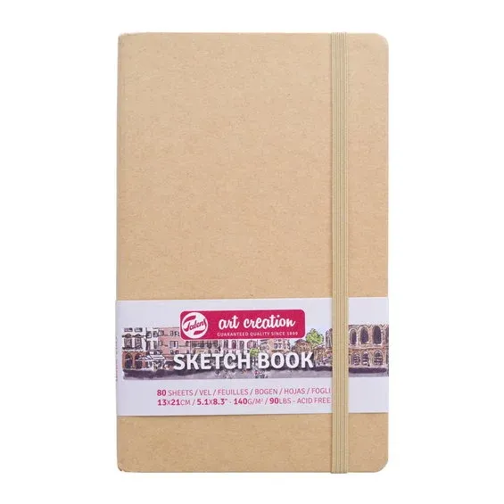 Snabb frakt Royal Talens Art Creation Sketch skissbok 13x21 cm, naturfärgat omslag – 140 g/m², 80 ark