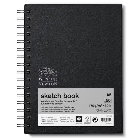 Winsor & Newton Sketch spiralbunden skissbok A5 (148×210 mm), 50 ark, 170 g/m² Begränsat erbjudande