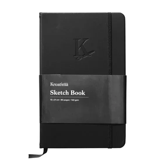 Kreatima Sketch skissbok med resårband, 13×21 cm, 80 ark, 140 g/m² Expressleverans