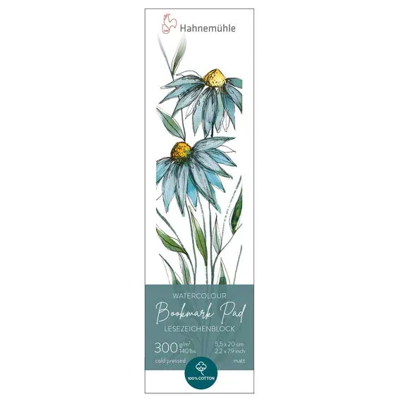 Hahnemühle Watercolour Bookmark Pad – 5,5×20 cm, 15 ark, 300 g/m² Kampanjpris