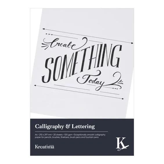 Sista chansen Kreatima Calligraphy & Lettering kalligrafiblock, A4 (210×297 mm), 20 ark, 100 g/m²