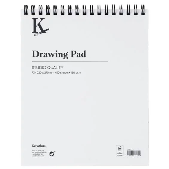 Handla nu Kreatima Studio Drawing spiralbundet ritblock F3 (220x270 mm), 50 ark, 150 g/m²