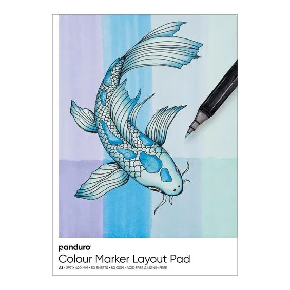 Panduro colour marker block A3 (297×420 mm), 80 grams ytvikt, 50 ark – perfekt för att skissa med markers & tuschpennor Handla nu