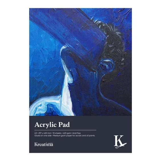 Kreatima Acrylic akrylblock A3 (297×420 mm), 10 ark, 420 g/m² Nyhet