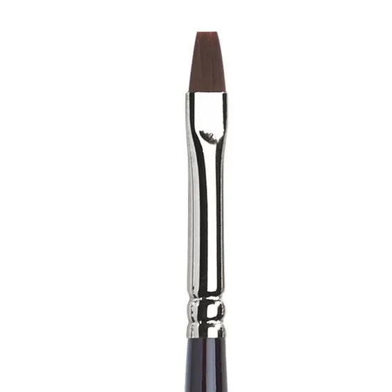 Populär Winsor & Newton Galeria Short Flat Bright 4, lång flatborstad syntetpensel med långt skaft för olja & akryl