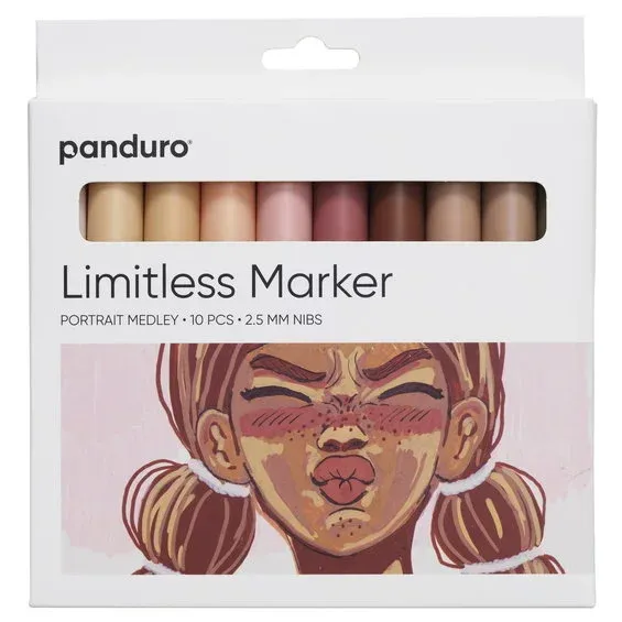 Limitless Markers Portrait Medley Set 10 – akrylmarkers i porträttfärger Fynd