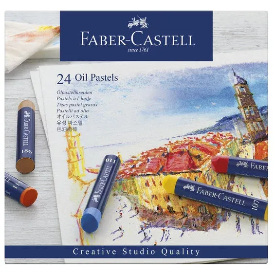 I lager Faber-Castell Oil Pastels, set med 24 oljepastellkritor