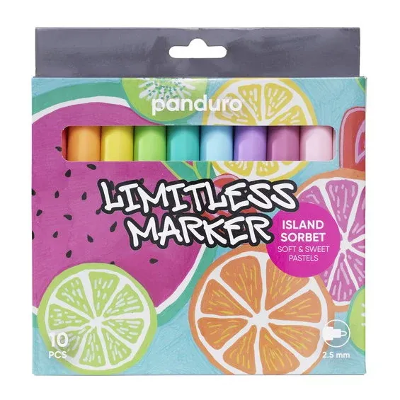 Limitless Markers Island Sorbet Set 10 – akrylpennor i fruktiga och pastelliga färger Begränsat erbjudande