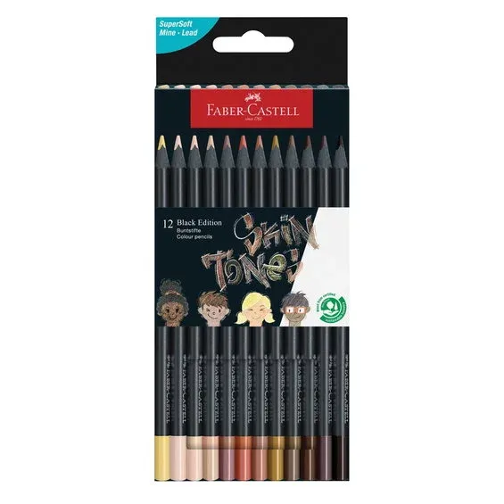 Faber-Castell Black Edition Skin Tone vaxbaserade färgpennor 12-pack Reapris