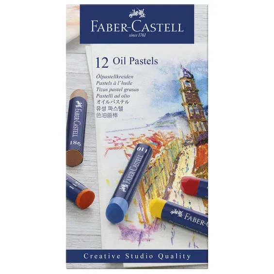 Endast idag Faber-Castell Oil Pastels, set med 12 oljepastellkritor