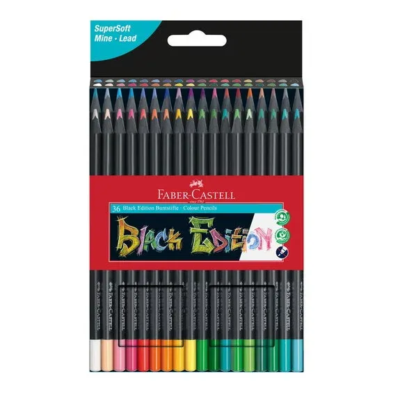 Utförsäljning Faber-Castell Black Edition vaxbaserade färgpennor 36-pack