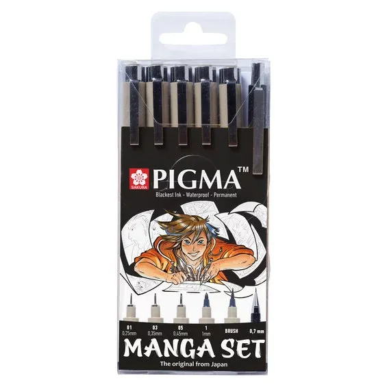Begränsad tid Pigma Micron Manga set 6st