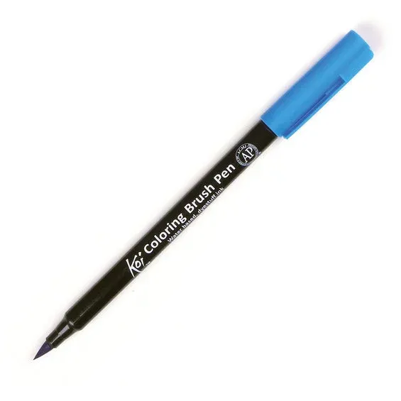 Premium Koi Color Brush Pen Steel Blue