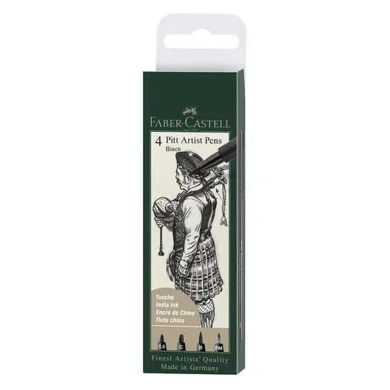 I lager PITT artist pen set 4-pack – black