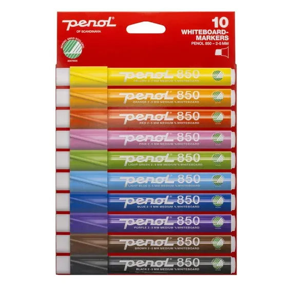 Penol 850 Whiteboard Markers Bright, 10-pack med snedskuren spets 2–5 mm Beställ idag