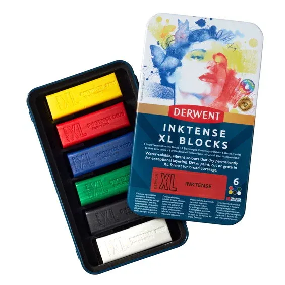 Lågt pris Derwent Inktense XL Blocks 6 – akvarellkritor i stort format, 60×20×20 mm st.